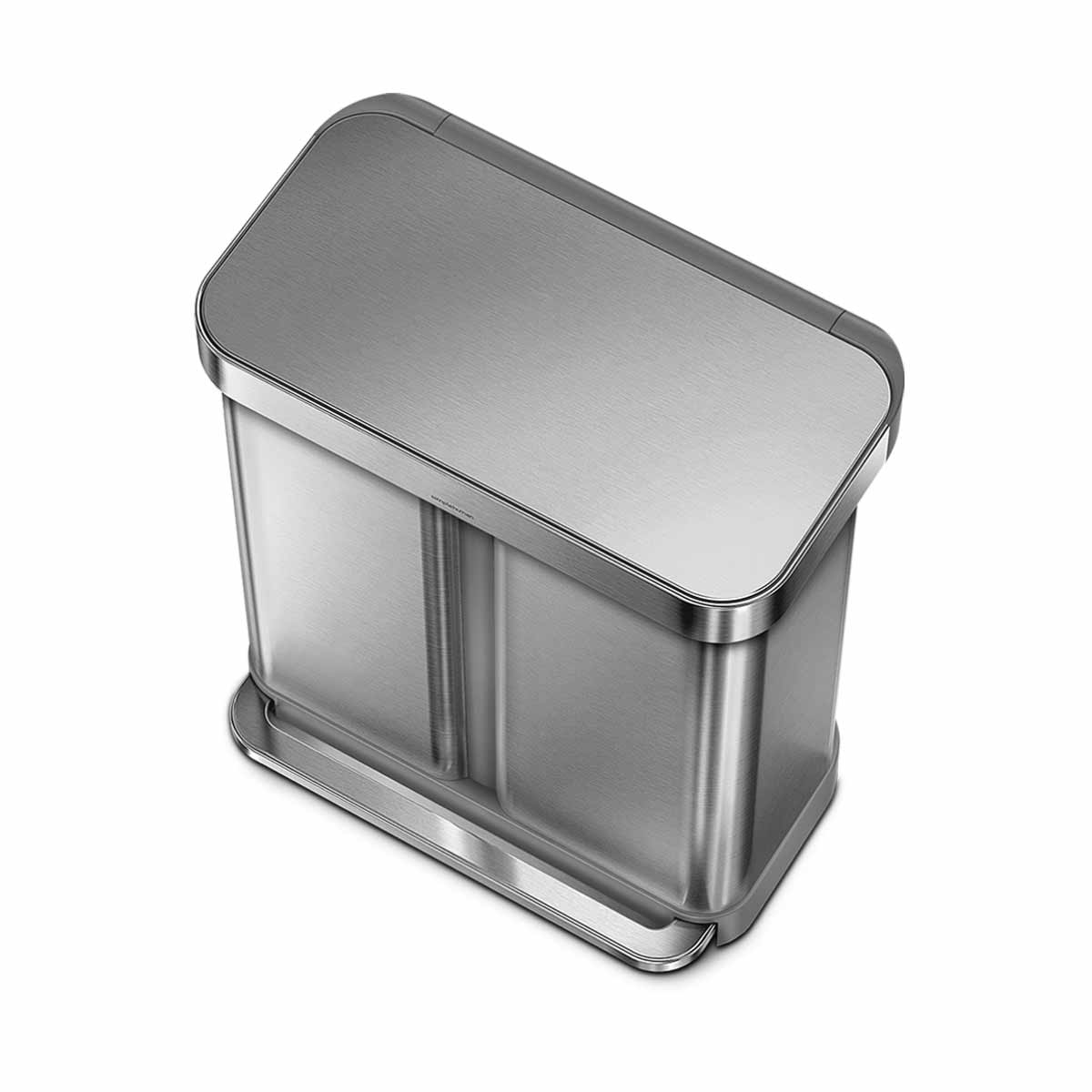 58L Dual Compartment Rectangular Step Can with Liner Pocket