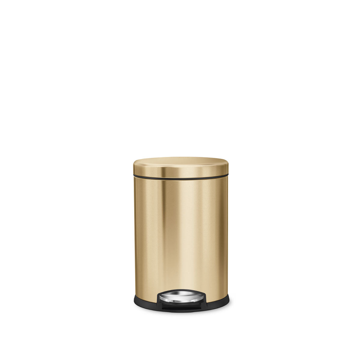 4.5L round step can - brass finish -front view image