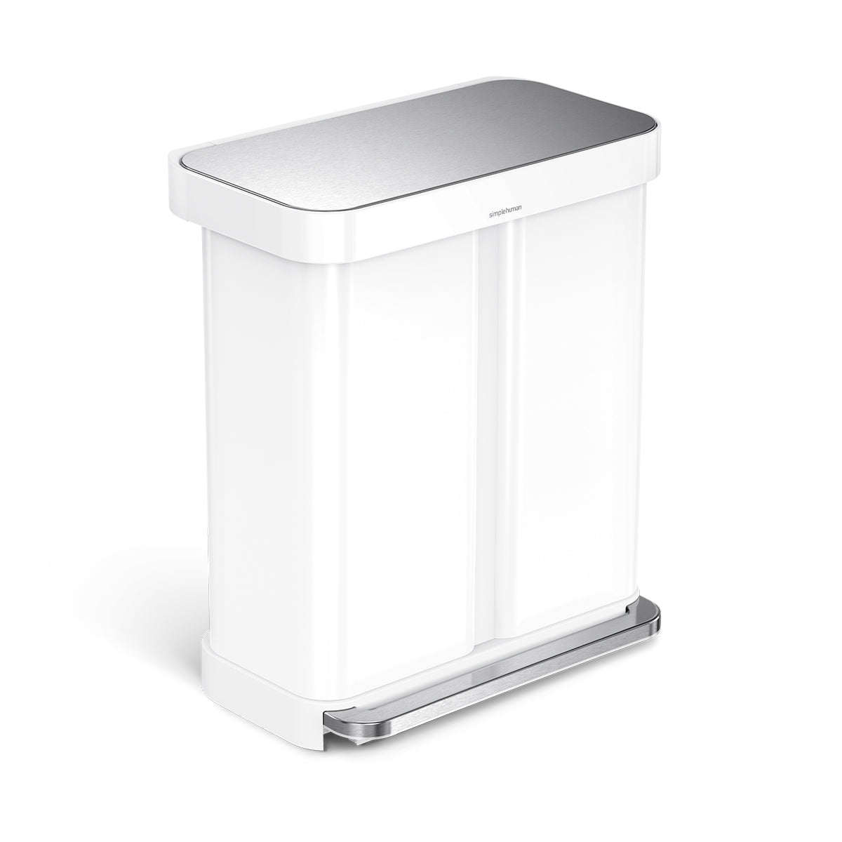 58L Dual Compartment Rectangular Step Can with Liner Pocket