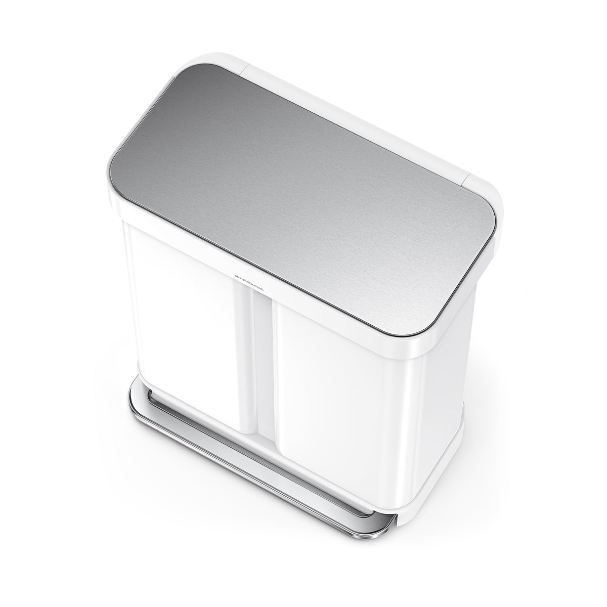 58L Dual Compartment Rectangular Step Can with Liner Pocket