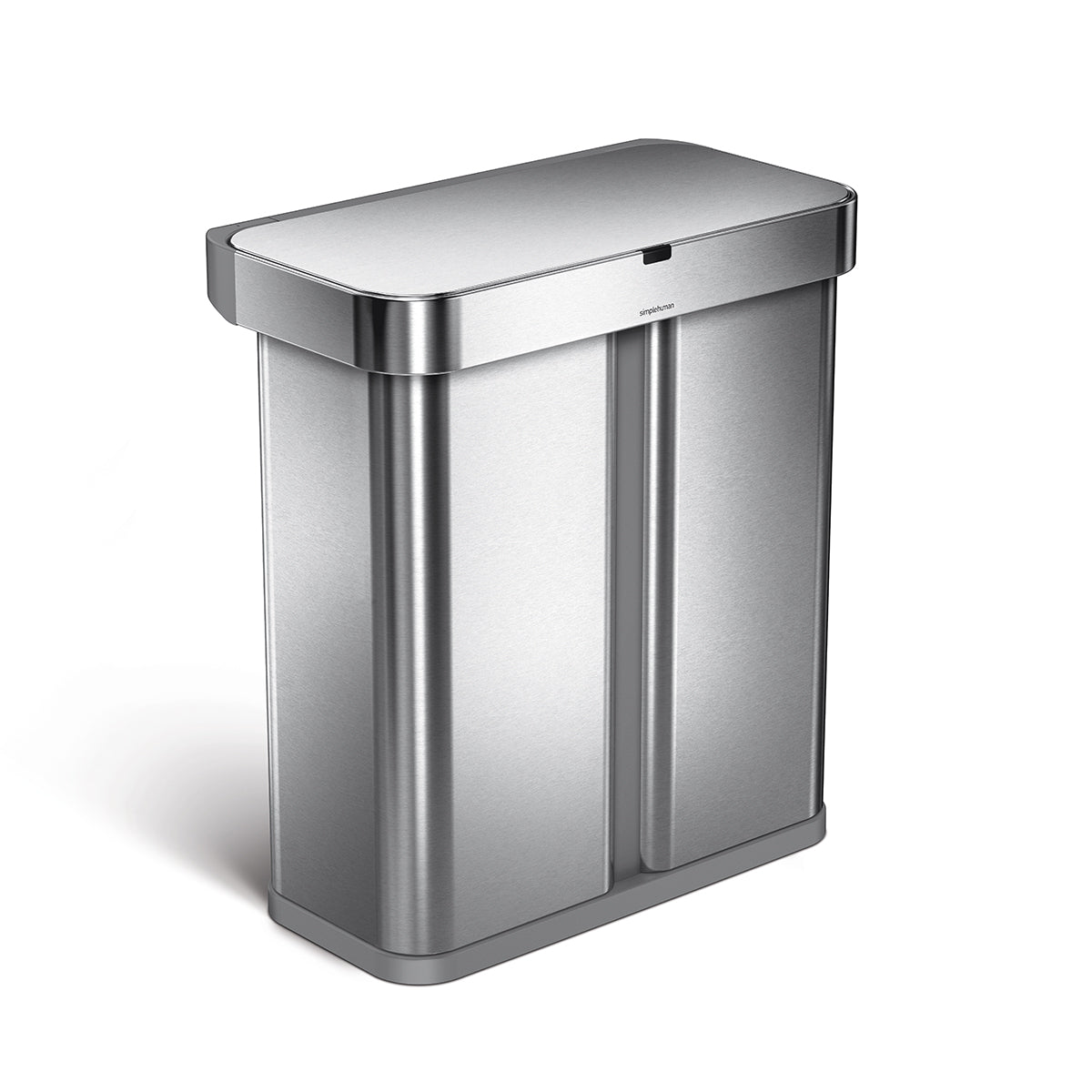 58L Dual Compartment Rectangular Sensor Can with Voice and Motion Control
