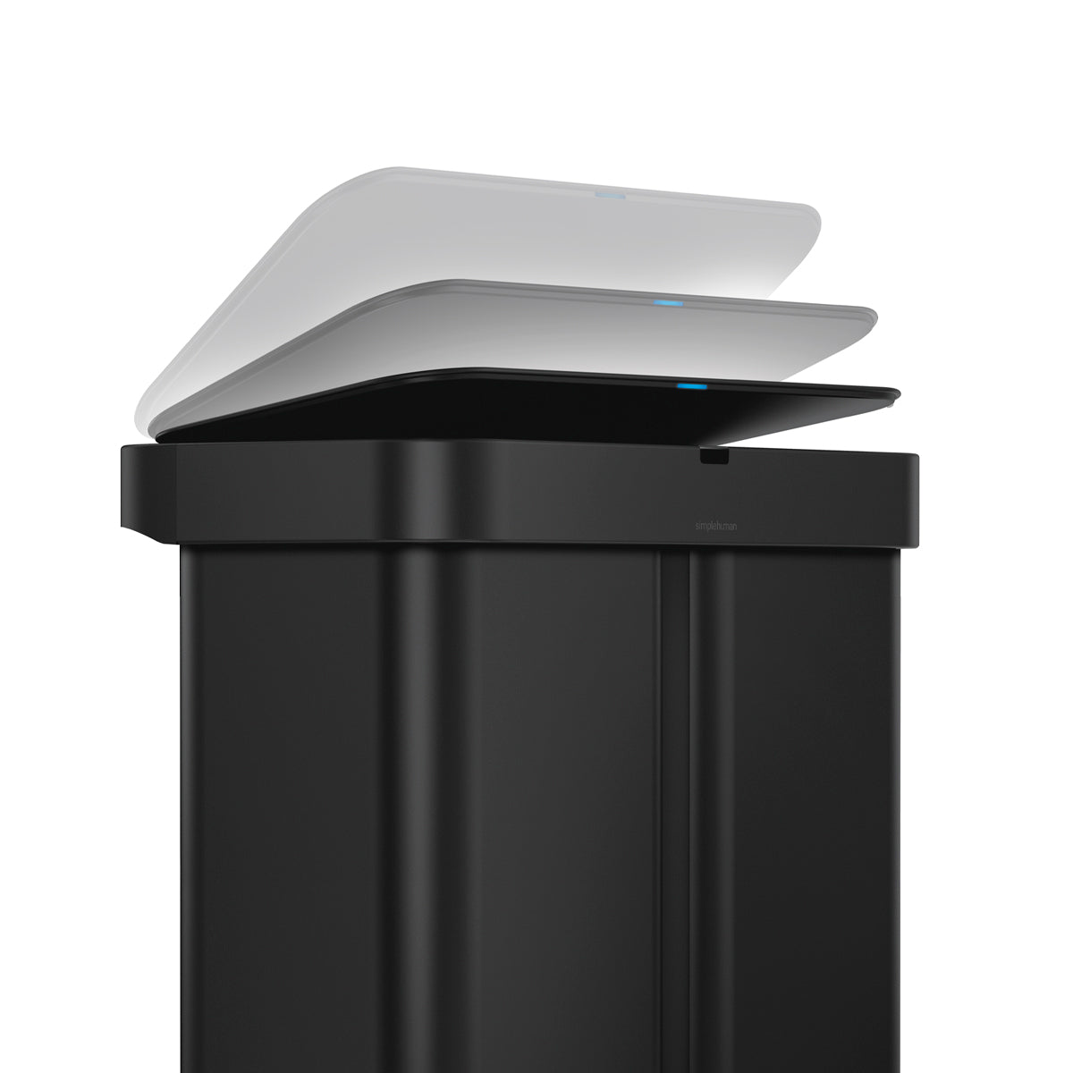 58L Dual Compartment Rectangular Sensor Can with Voice and Motion Control
