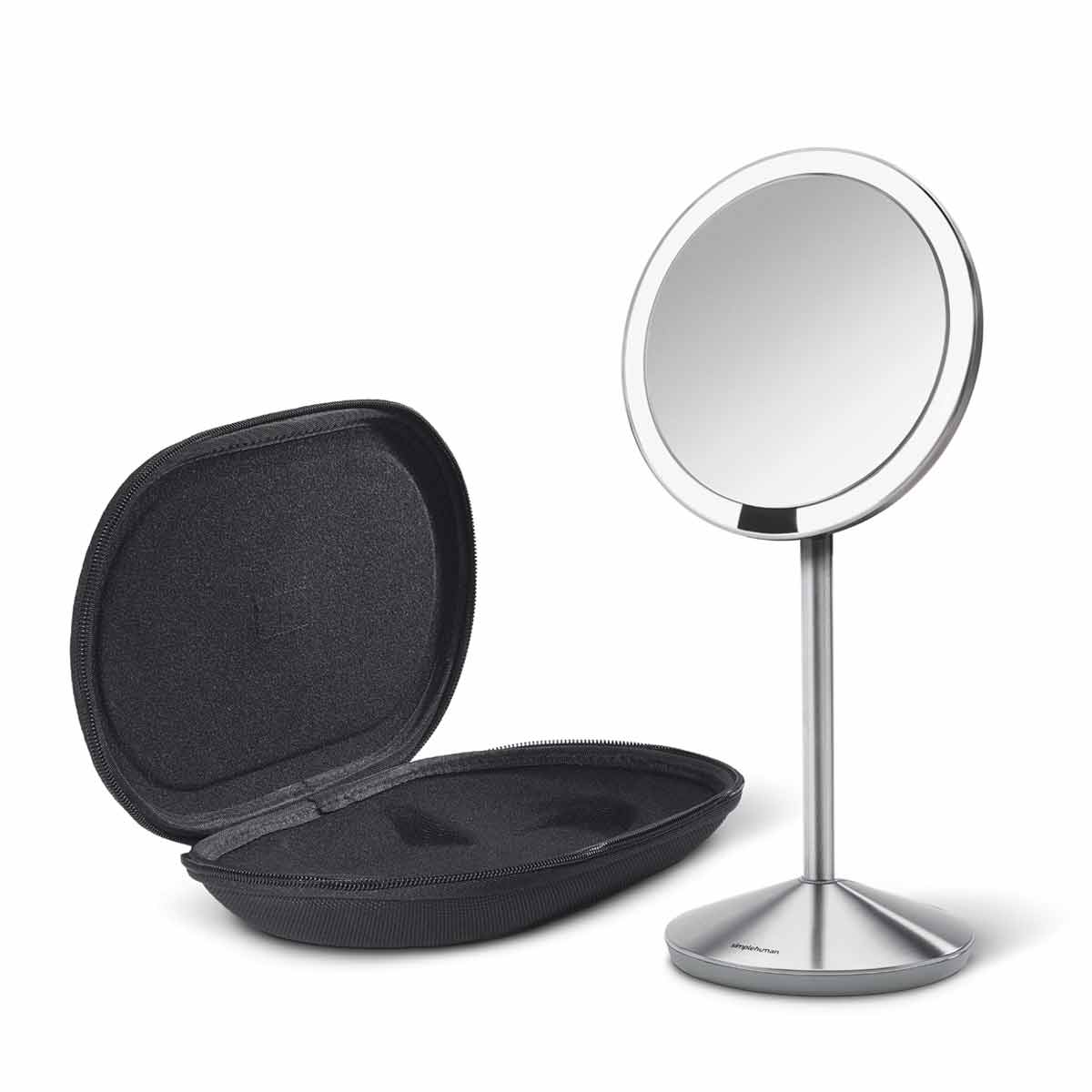 sensor mirror fold - brushed finish - mirror next to travel case image