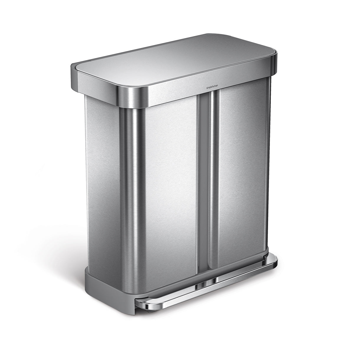 58L Dual Compartment Rectangular Step Can with Liner Pocket