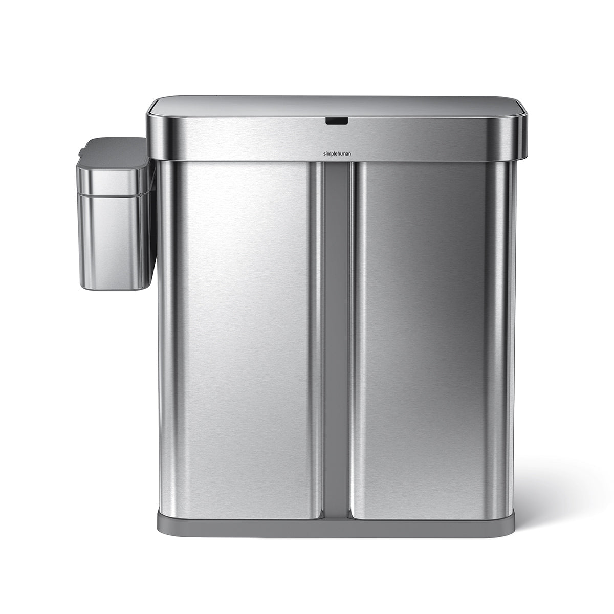 58L dual compartment rectangular sensor can with voice and motion control + compost caddy