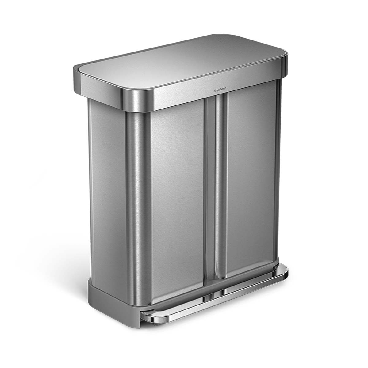 simplehuman 58L dual compartment step can with liner pocket