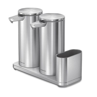 dual 14 oz. liquid sensor pump + caddy product support