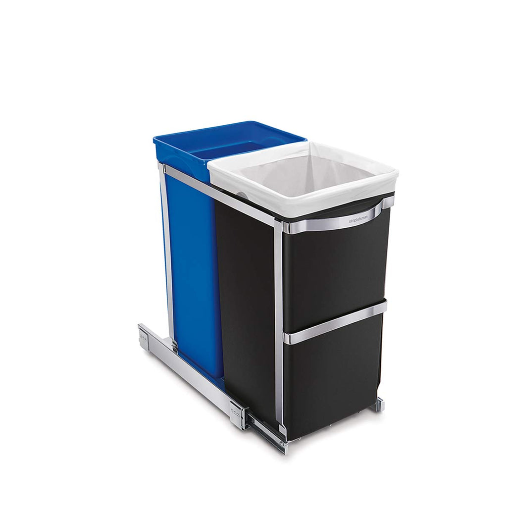 35L Dual Compartment Under Counter Pull-Out Can