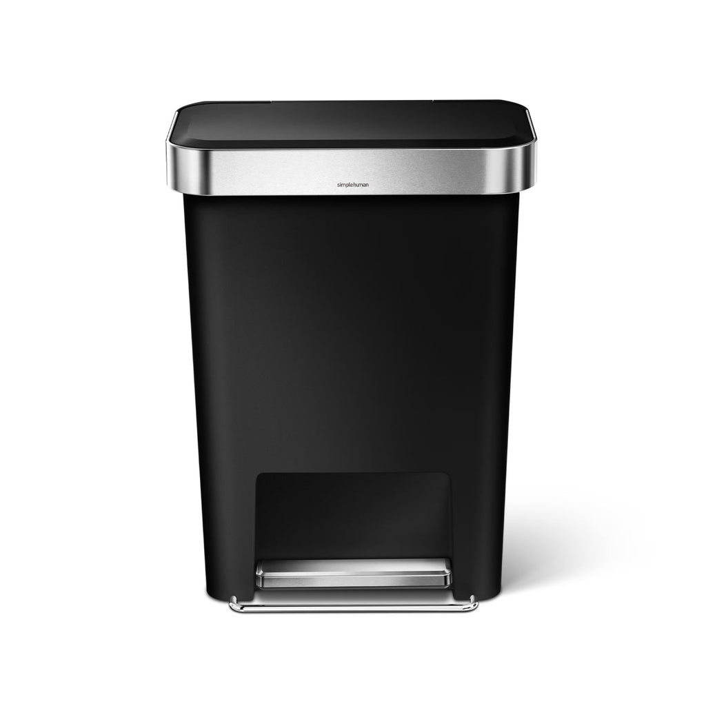 45L plastic rectangular step can with liner pocket