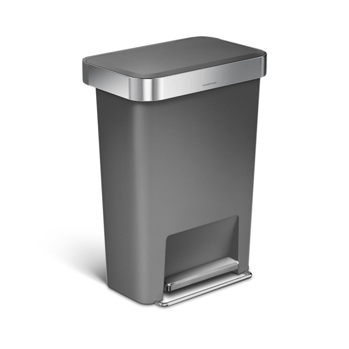 45L plastic rectangular step can with liner pocket