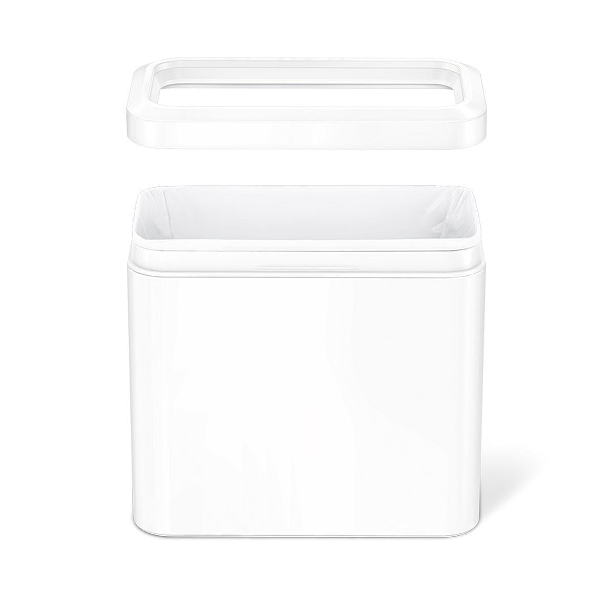 25L slim open can - white finish - exploded lid view