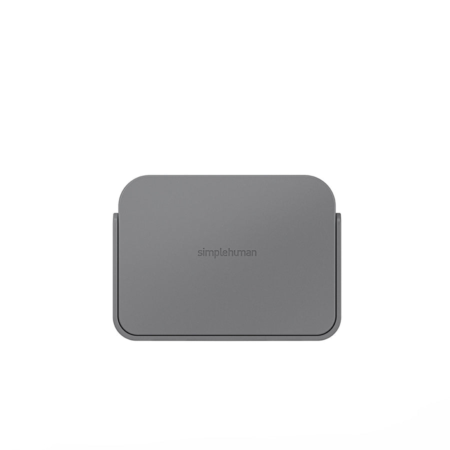 Front view of Simplehuman Compost Caddy Wall Mount in Matte Gray, space-saving design.