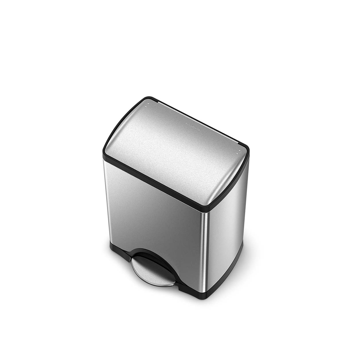 30L rectangular step can - brushed finish - top down view