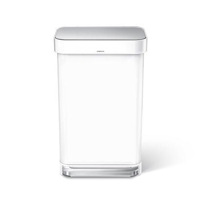 45L rectangular step can with liner pocket - white finish - front view image