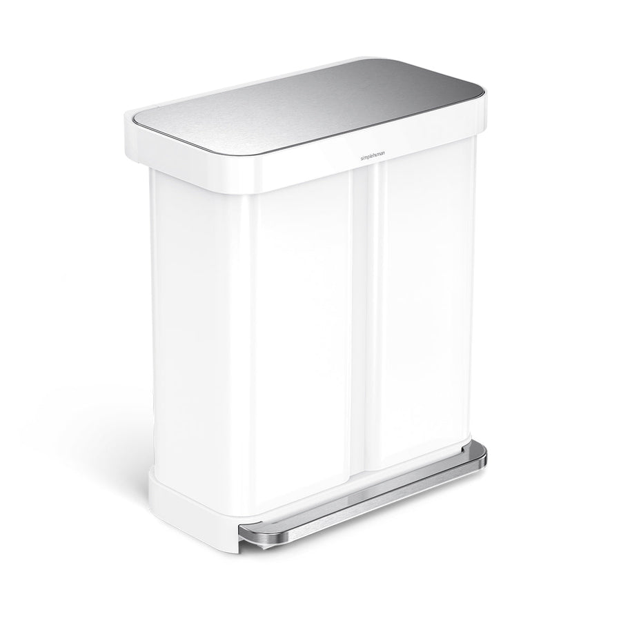 58L Dual Compartment Rectangular Step Can with Liner Pocket