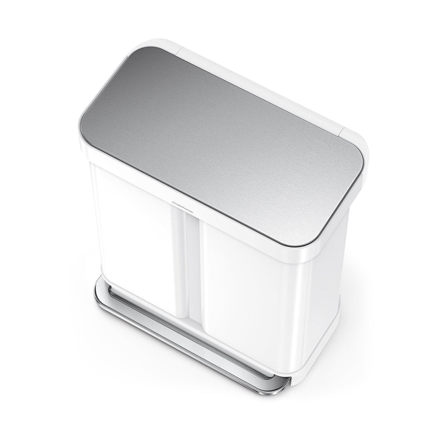 58L Dual Compartment Rectangular Step Can with Liner Pocket