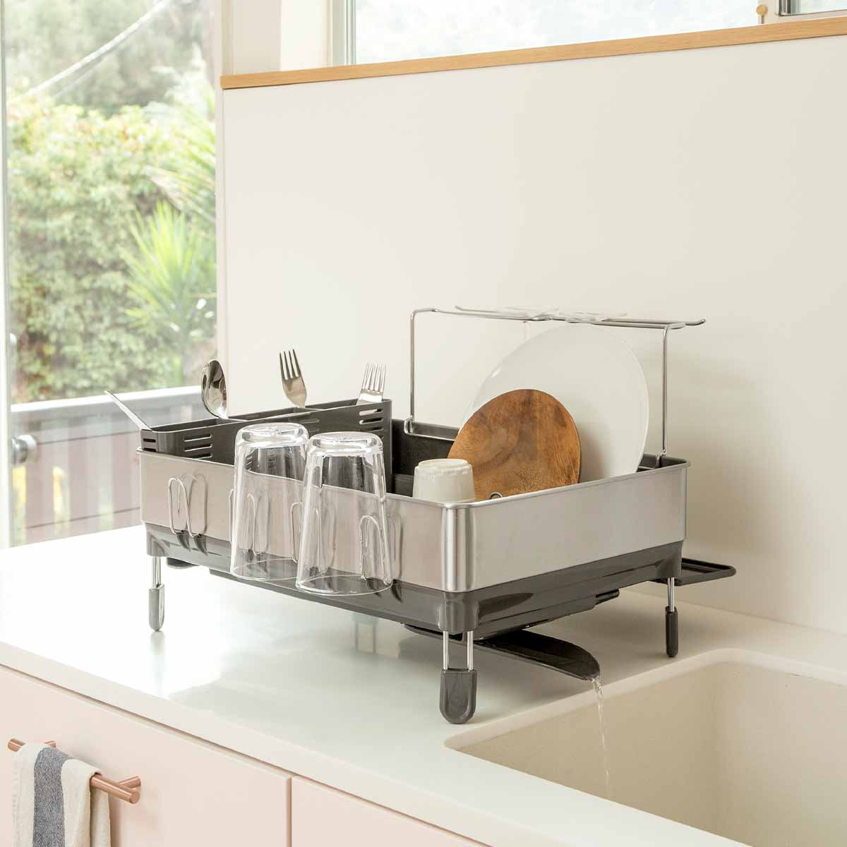 steel frame dishrack - lifestyle on kitchen sink 