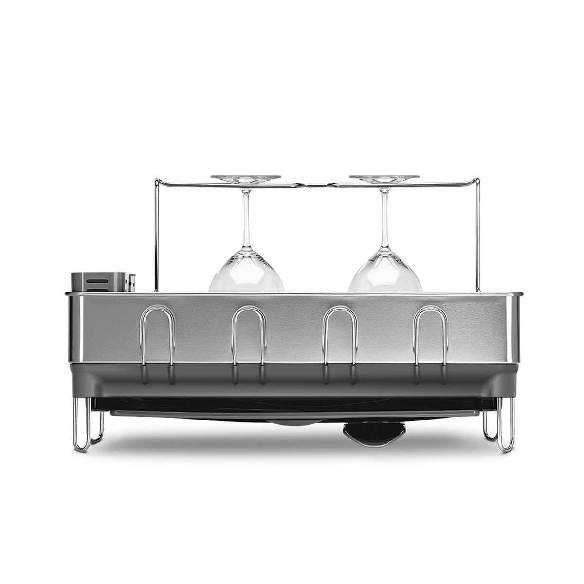 steel frame dishrack - side view with wine rack image