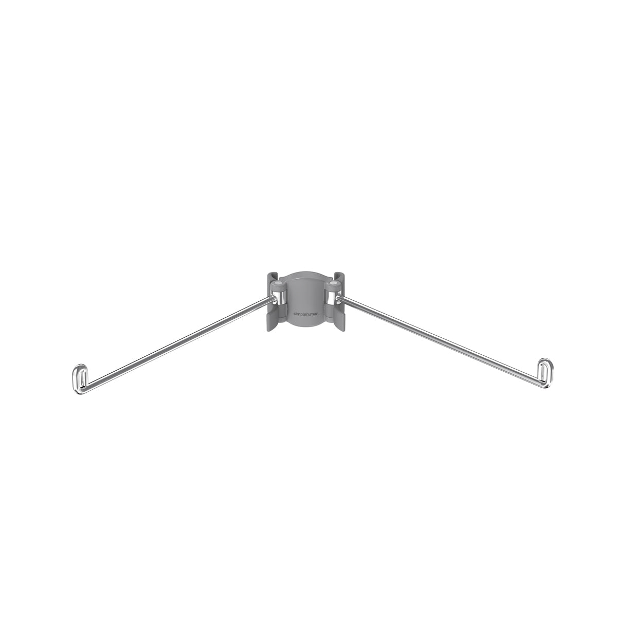 Simplehuman Towel Bar attachment in Polished Stainless Steel, featuring dual arms for hanging.