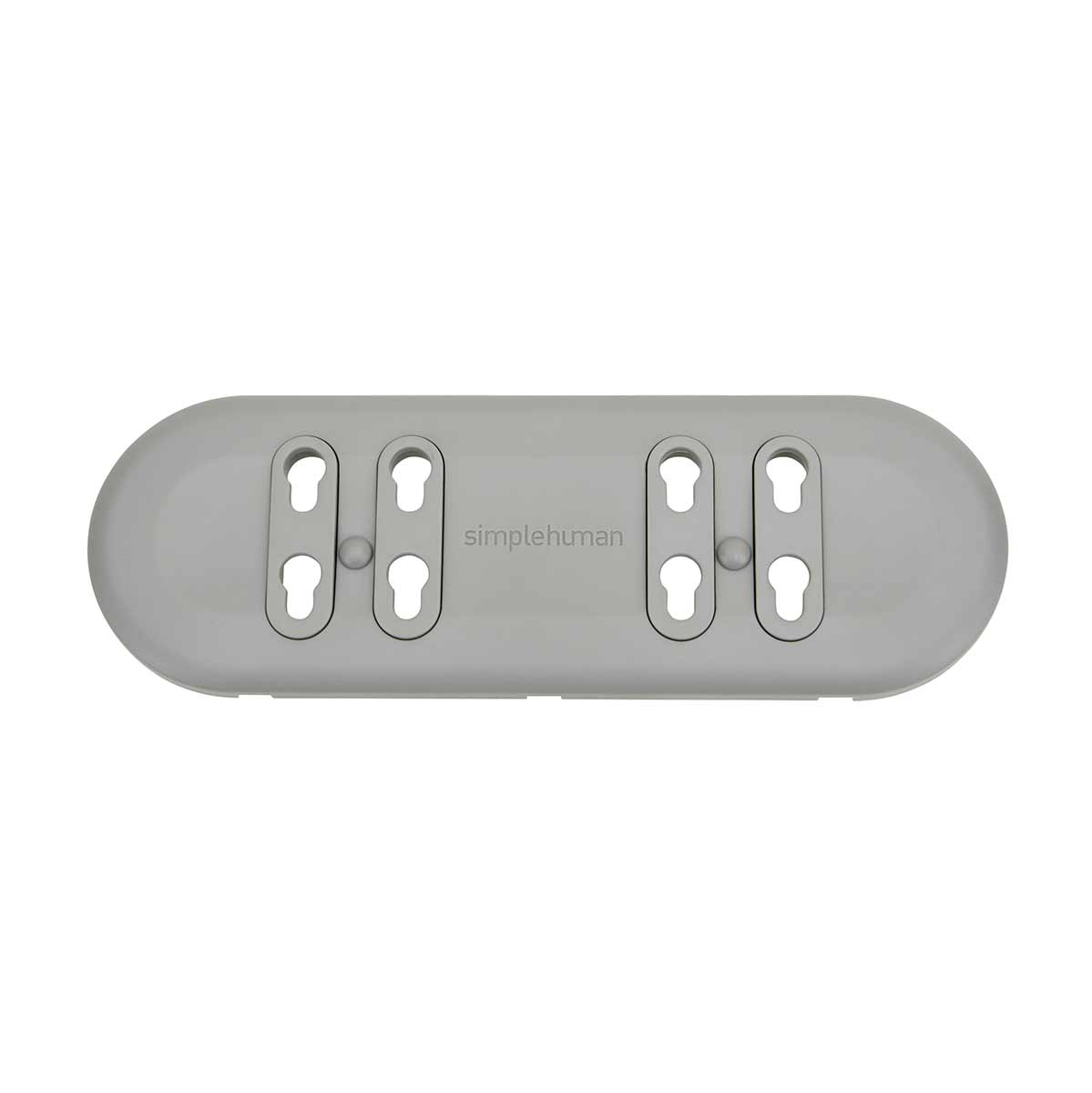 Simplehuman Twin Wall Plate in Grey plastic for mounting soap pumps, easy installation mount
