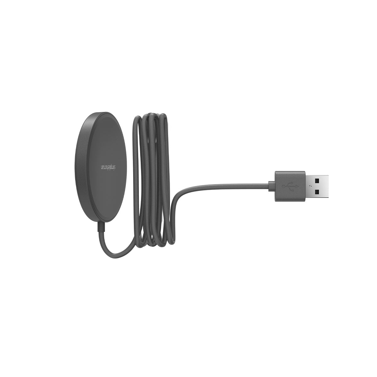 Simplehuman Matte Black Charging Dock accessory with coiled USB cable for recharging products.
