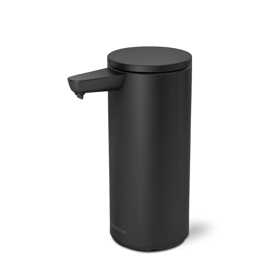 Simplehuman 9 oz. Rechargeable Sensor Pump in Matte Black, touch-free, drip-free dispensing.