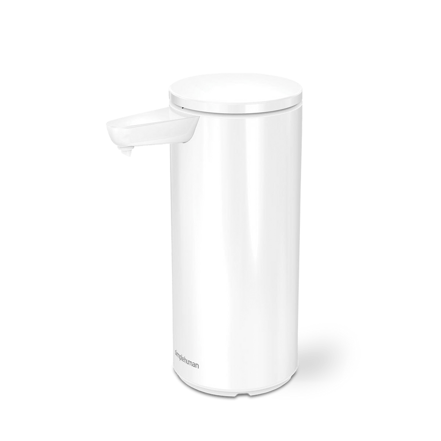 Simplehuman 9 oz. Rechargeable Sensor Pump in White finish, touch-free and drip-free dispensing.