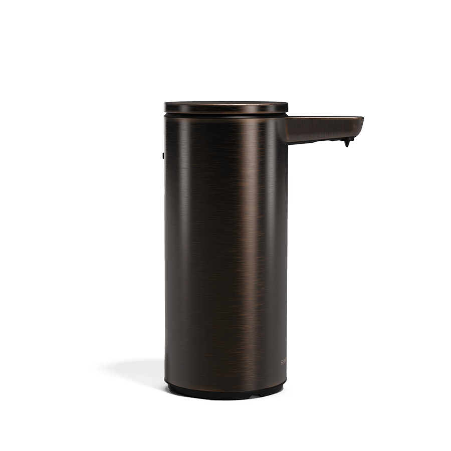 Simplehuman 9 oz. Rechargeable Sensor Pump, Bronze, isolated front view, touch-free, rechargeable.