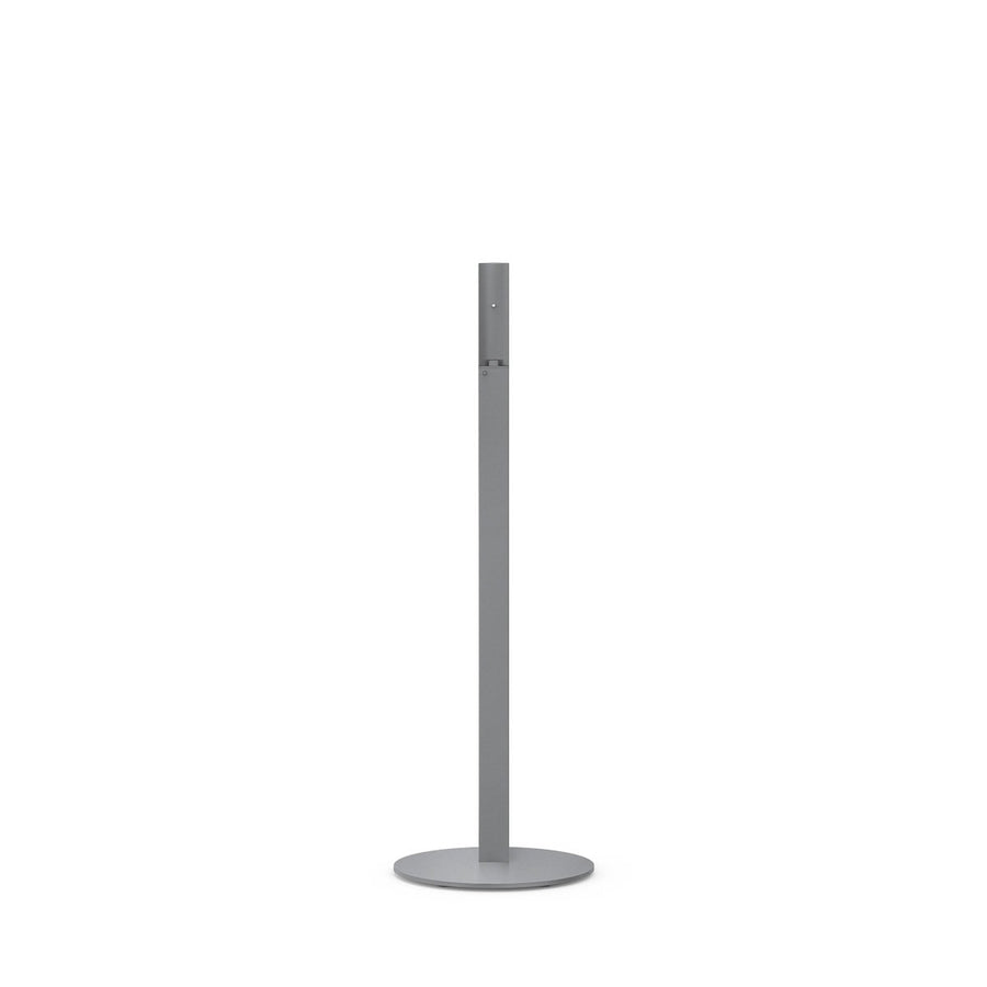 Simplehuman Sensor Pump Max Stand, metallic gray, freestanding floor stand for touch-free pump dispensing.