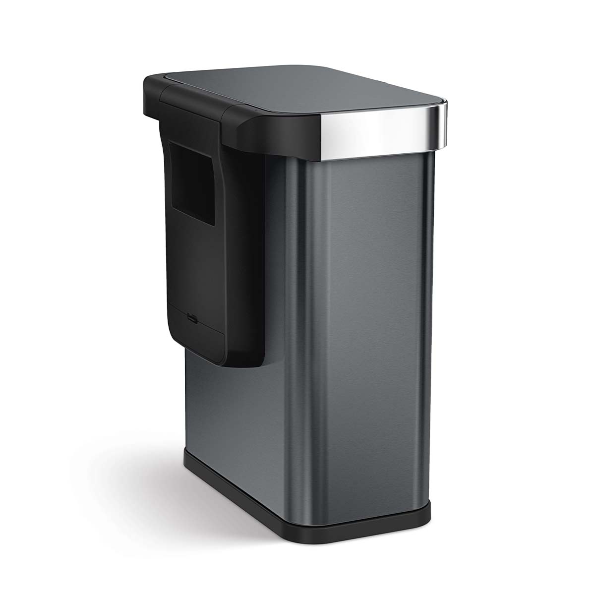 58L rectangular sensor can with voice and motion control - black finish - back liner pocket image