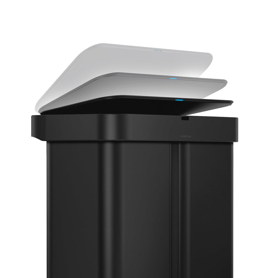 58L Dual Compartment Rectangular Sensor Can with Voice and Motion Control