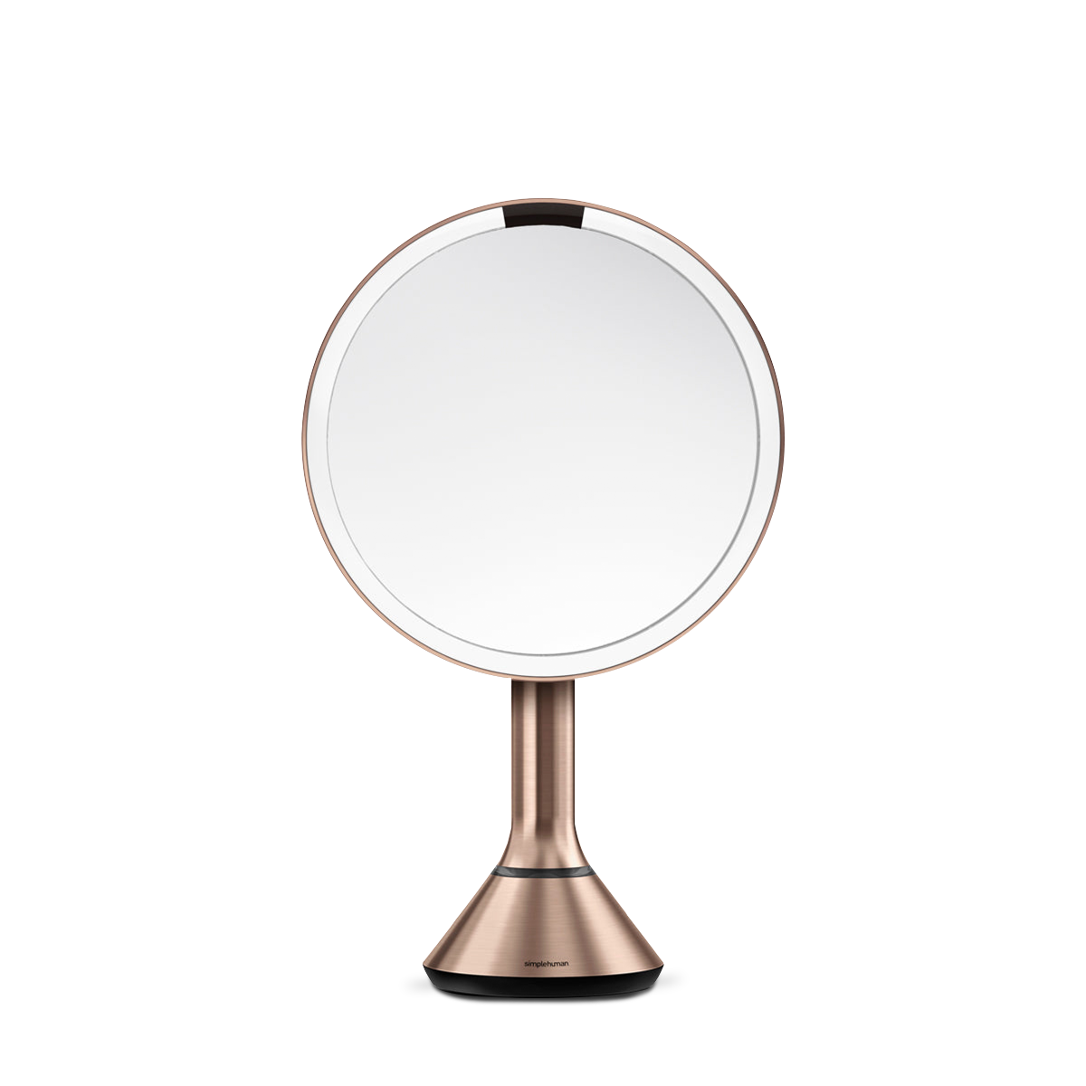 Simplehuman Rose Gold Sensor Mirror Round, touch-control brightness, dual light settings
