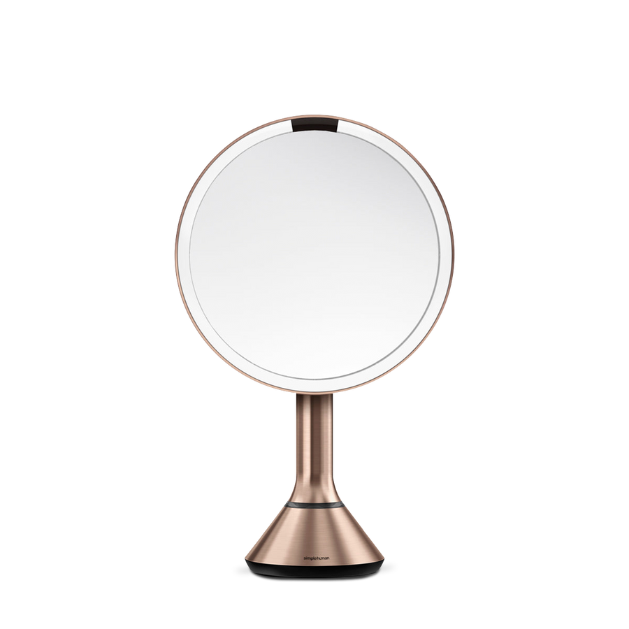 Simplehuman Rose Gold Sensor Mirror Round, touch-control brightness, dual light settings