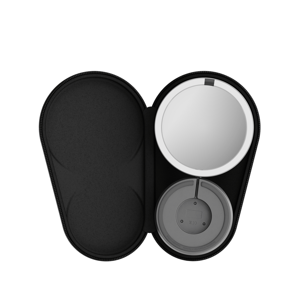 Simplehuman's Sensor Mirror Fold in the travel case.