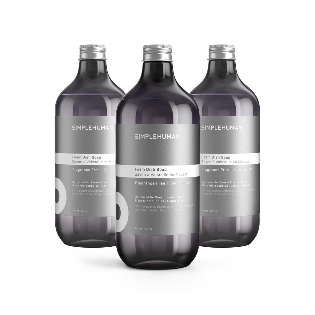 Simplehuman's Fragrance Free Foam Dish Soap in a 3 Pack