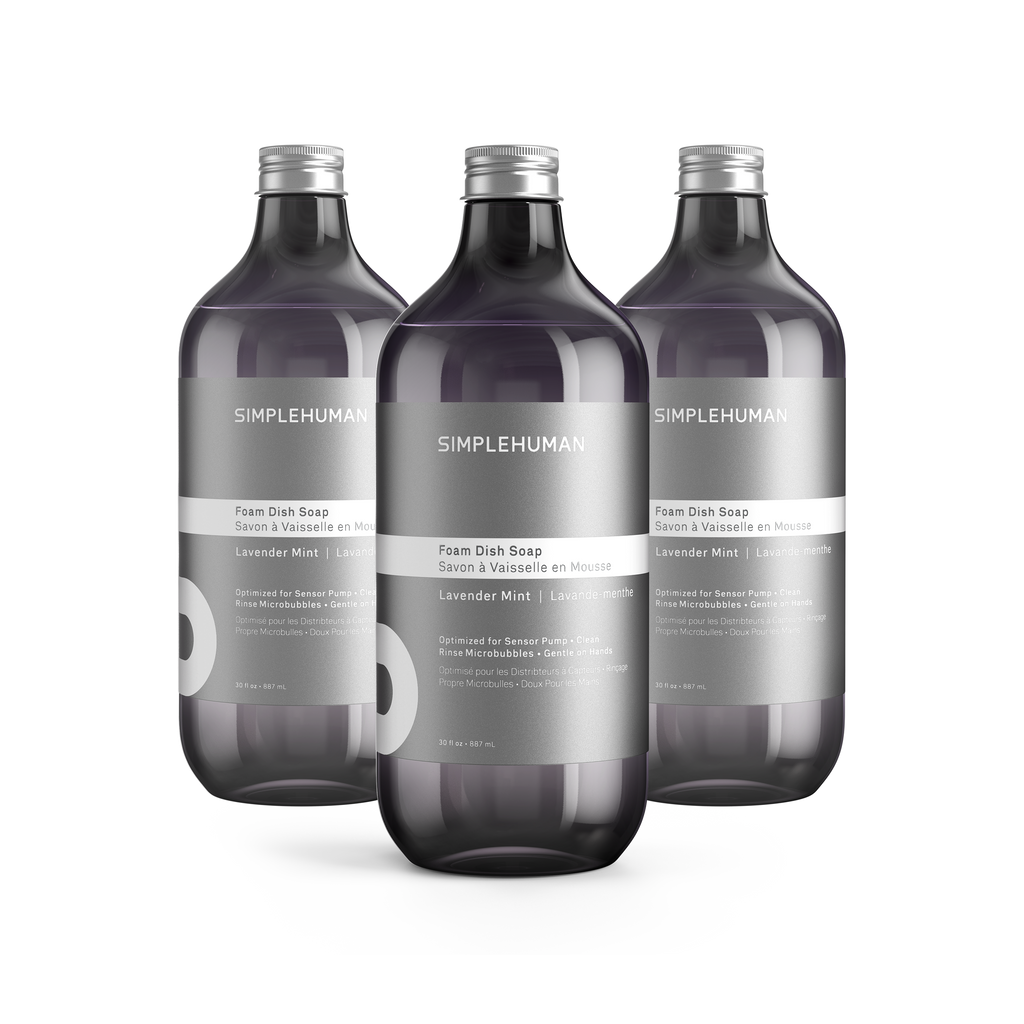Simplehuman's Lavender Mint Foam Dish Soap in a 3 Pack