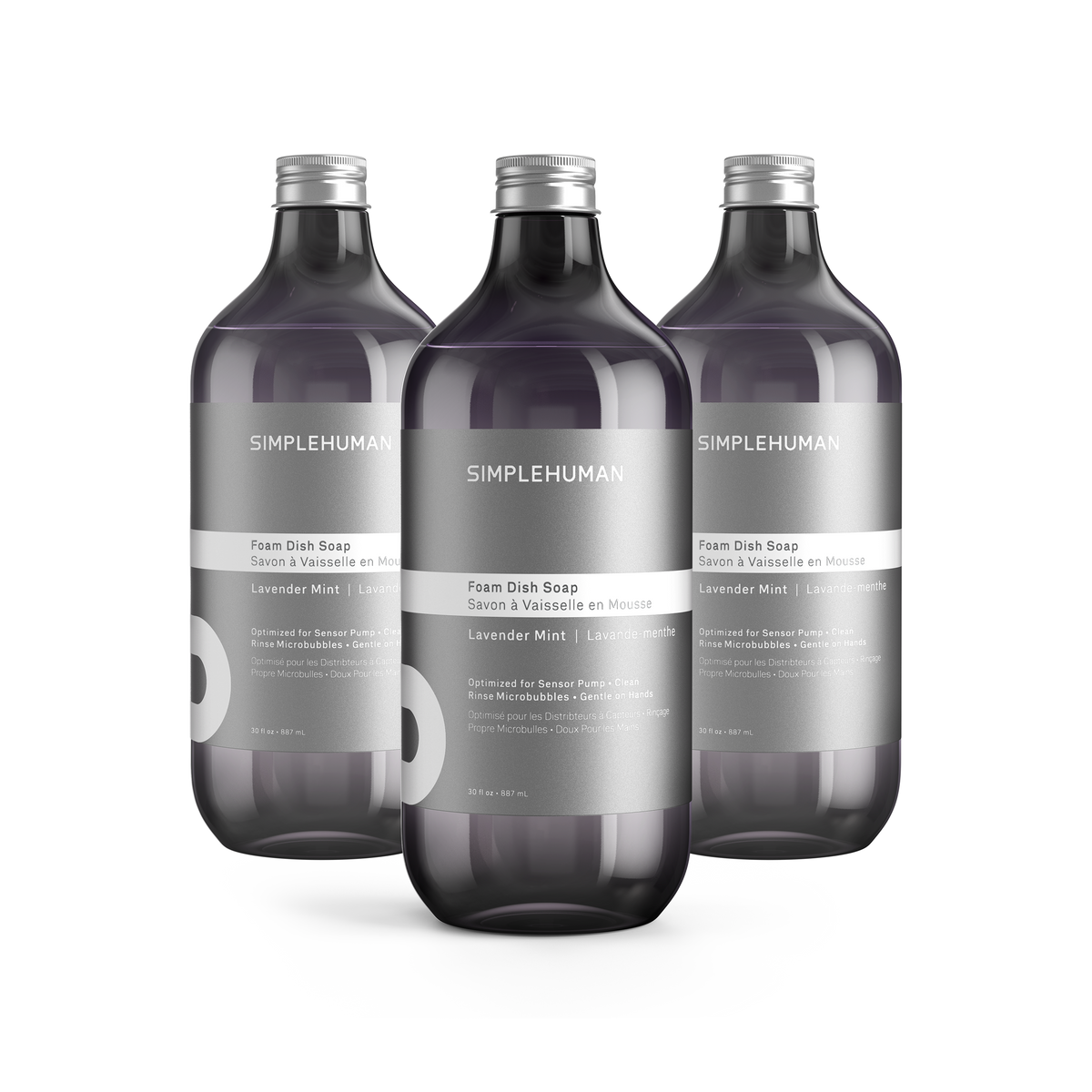 Simplehuman's Lavender Mint Foam Dish Soap in a 3 Pack