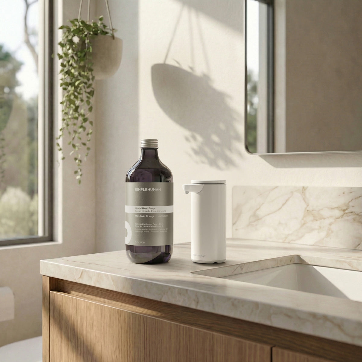 Simplehuman's Sensor Pump with Liquid Hand Soap Refill Bottle.
