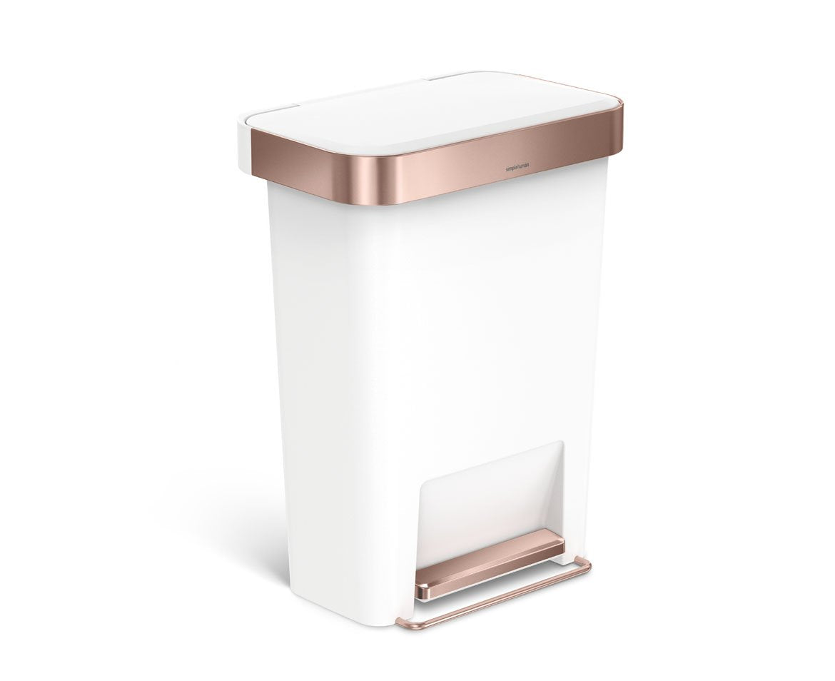 45L plastic rectangular step can with liner pocket