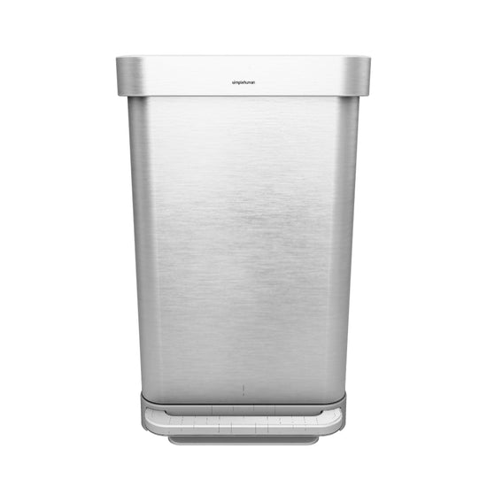 45L rectangular step can with liner pocket, brushed stainless steel