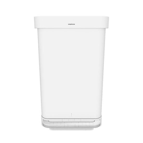 45L rectangular step can with liner pocket, white