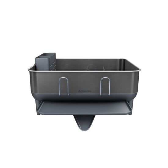 compact steel frame dishrack, grey