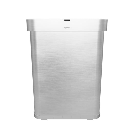 58L rectangular sensor can with voice and motion control, brushed stainless steel