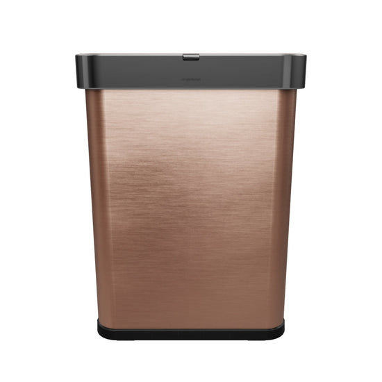 58L rectangular sensor can with voice and motion control, rose gold stainless steel