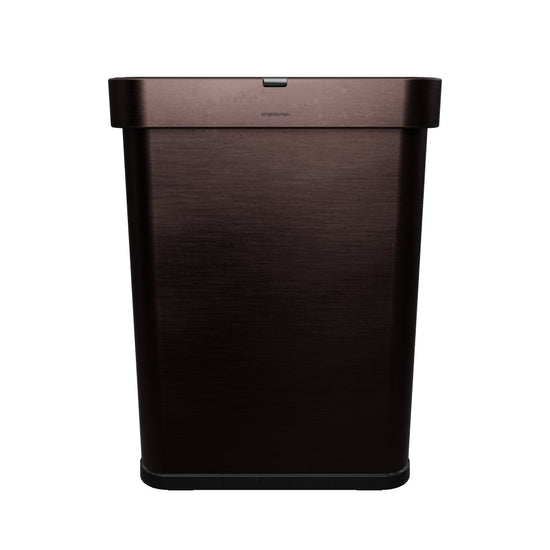 58L rectangular sensor can with voice and motion control, dark bronze stainless steel