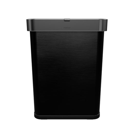 58L rectangular sensor can with voice and motion control, black stainless steel