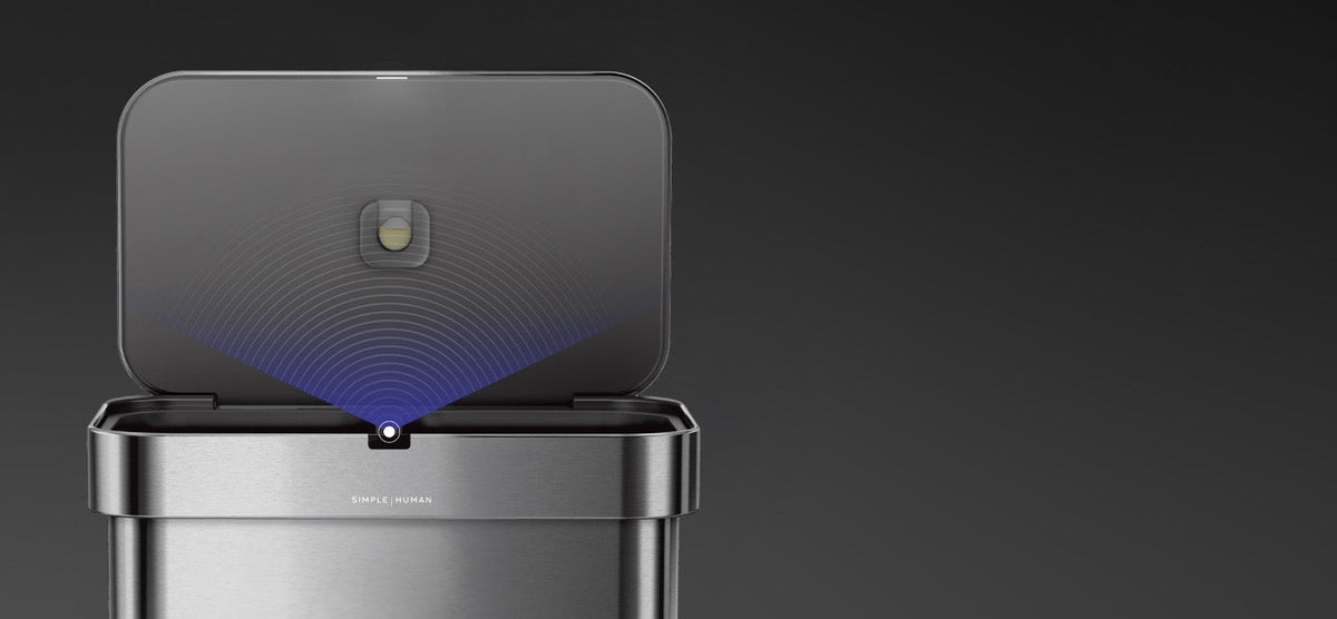 Simplehuman's Rectangular Sensor Can's sensor technology. 