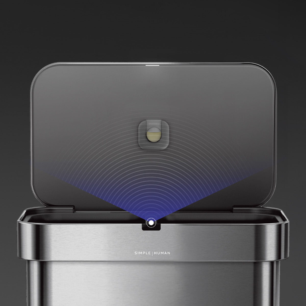Simplehuman's Rectangular Sensor Can's sensor technology. 