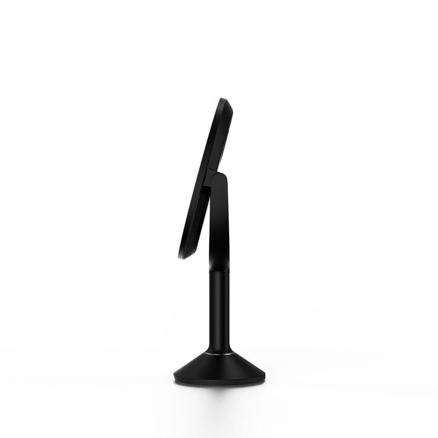 Simplehuman's Sensor Mirror Trio in Matte Black, side view. 