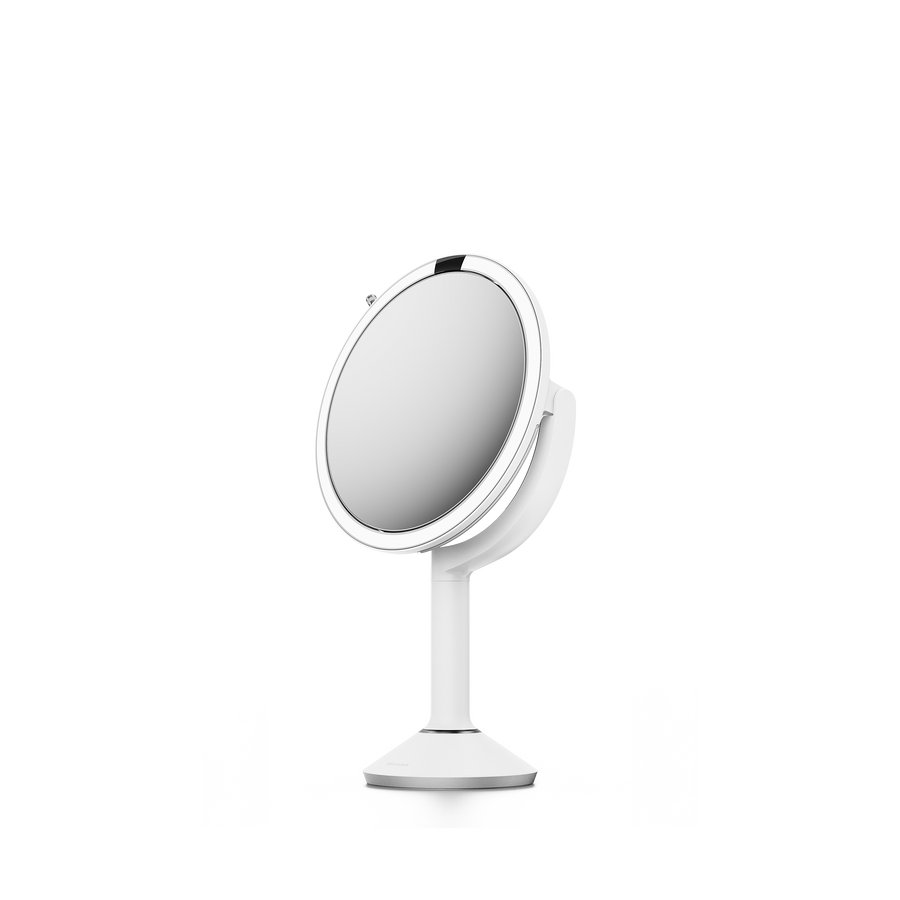 Simplehuman's Sensor Mirror Trio in White, side view. 